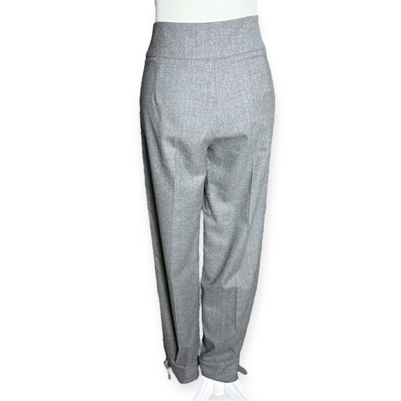 MaxMara Made in Italy Wool Blend Tapered Tuxedo Trousers, Pants, Grey, Wmn’s 10 - Picture 7 of 12